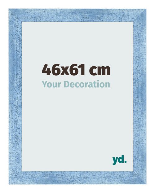 Cadre Photo 46x61cm Bleu Brillant Patine MDF Pisa De Face Mesure | Yourdecoration.fr