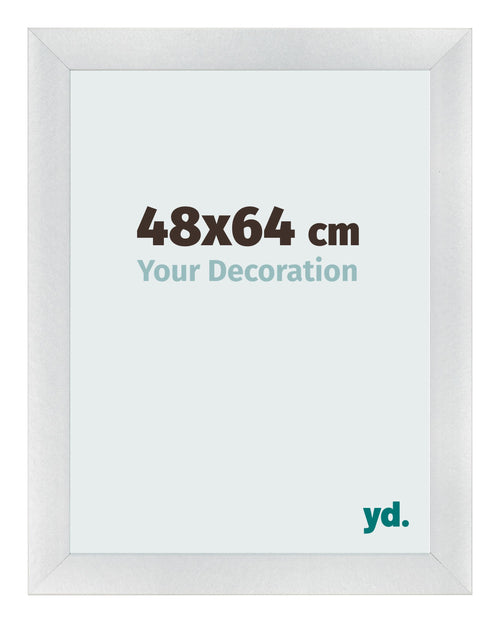 Cadre Photo 48x64cm Argent Noir Patine MDF Pisa De Face Mesure | Yourdecoration.fr