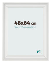 Cadre Photo 48x64cm Blanc Patine MDF Lazio De Face Mesure | Yourdecoration.fr