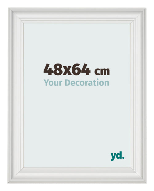 Cadre Photo 48x64cm Blanc Patine MDF Lazio De Face Mesure | Yourdecoration.fr