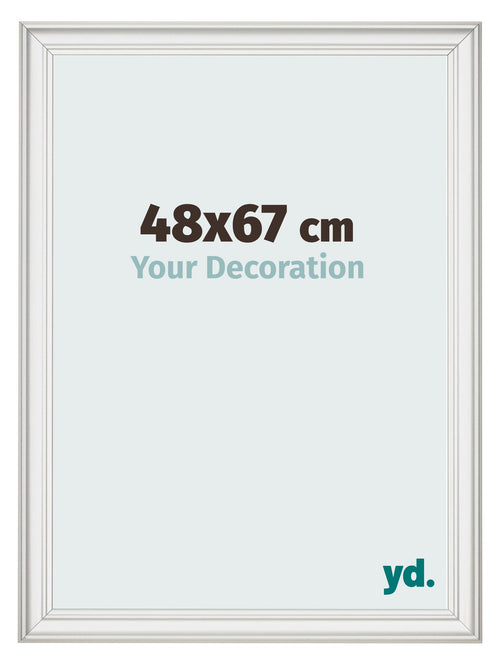 Cadre Photo 48x67cm Blanc Patine MDF Lazio De Face Mesure | Yourdecoration.fr