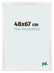 Cadre Photo 48x67cm Blanc Vintage MDF Pisa De Face Mesure | Yourdecoration.fr