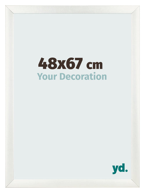 Cadre Photo 48x67cm Blanc Vintage MDF Pisa De Face Mesure | Yourdecoration.fr