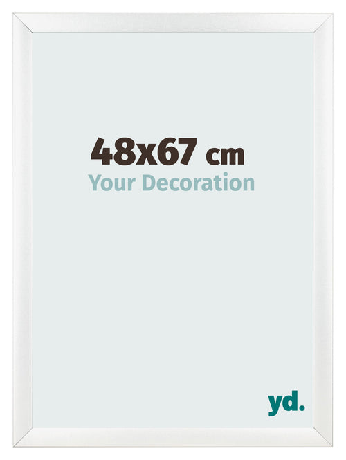 Cadre Photo 48x67cm Blanc Vintage MDF Pisa De Face Mesure | Yourdecoration.fr