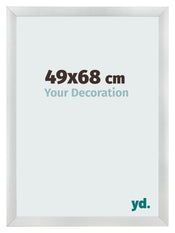 Cadre Photo 49x68cm Argent Noir Patine MDF Pisa De Face Mesure | Yourdecoration.fr