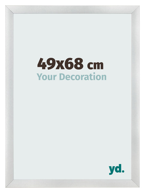 Cadre Photo 49x68cm Argent Noir Patine MDF Pisa De Face Mesure | Yourdecoration.fr