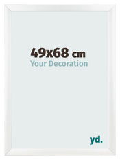 Cadre Photo 49x68cm Blanc Vintage MDF Pisa De Face Mesure | Yourdecoration.fr