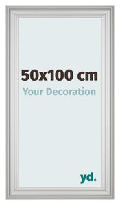 Cadre Photo 50x100cm Argent Mat MDF Lazio De Face Mesure | Yourdecoration.fr
