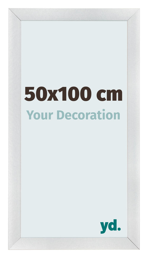 Cadre Photo 50x100cm Argent Noir Patine MDF Pisa De Face Mesure | Yourdecoration.fr