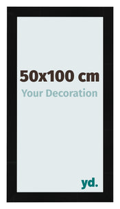 Cadre Photo 50x100cm Noir Argent Poli MDF Pisa De Face Mesure | Yourdecoration.fr