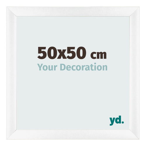 Cadre Photo 50x50cm Blanc Vintage MDF Pisa De Face Mesure | Yourdecoration.fr