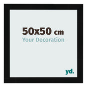 Cadre Photo 50x50cm Noir Argent Poli MDF Pisa De Face Mesure | Yourdecoration.fr