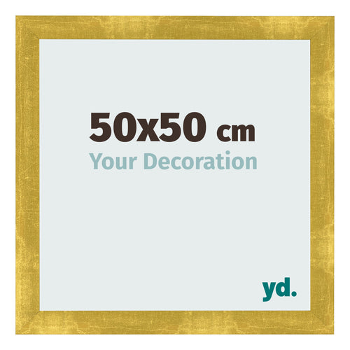 Cadre Photo 50x50cm Or Vintage MDF Pisa De Face Mesure | Yourdecoration.fr