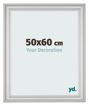 Cadre Photo 50x60cm Argent Mat MDF Lazio De Face Mesure | Yourdecoration.fr