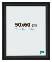 Cadre Photo 50x60cm Noir Grain de Bois MDF Lazio De Face Mesure | Yourdecoration.fr