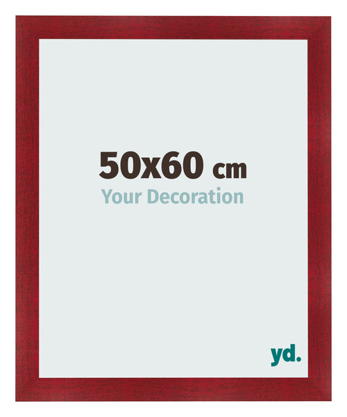 Cadre Photo 50x60cm Vin Rouge Patine MDF Pisa De Face Mesure | Yourdecoration.fr