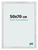 Cadre Photo 50x70cm Argent Noir Patine MDF Pisa De Face Mesure | Yourdecoration.fr