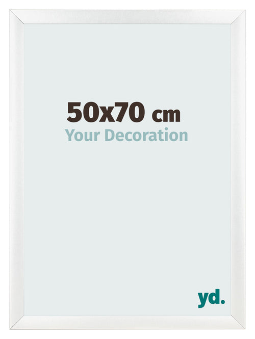 Cadre Photo 50x70cm Blanc Vintage MDF Pisa De Face Mesure | Yourdecoration.fr