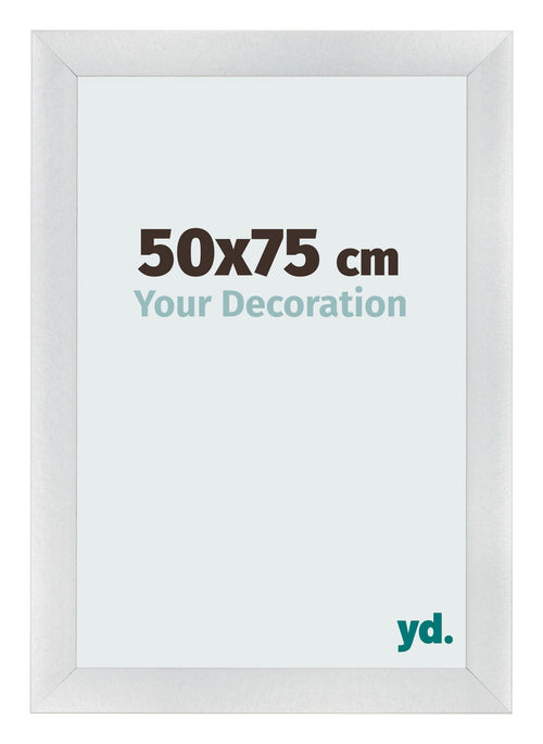 Cadre Photo 50x75cm Argent Noir Patine MDF Pisa De Face Mesure | Yourdecoration.fr