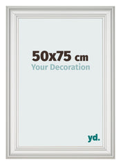 Cadre Photo 50x75cm Blanc Patine MDF Lazio De Face Mesure | Yourdecoration.fr