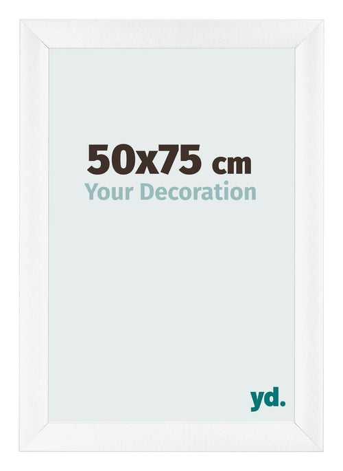 Cadre Photo 50x75cm Blanc Vintage MDF Pisa De Face Mesure | Yourdecoration.fr