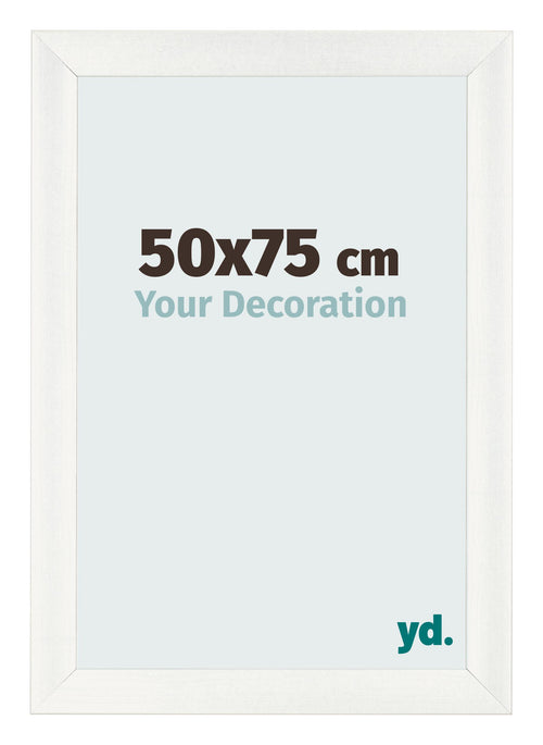 Cadre Photo 50x75cm Blanc Vintage MDF Pisa De Face Mesure | Yourdecoration.fr