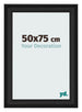 Cadre Photo 50x75cm Noir Grain de Bois MDF Lazio De Face Mesure | Yourdecoration.fr