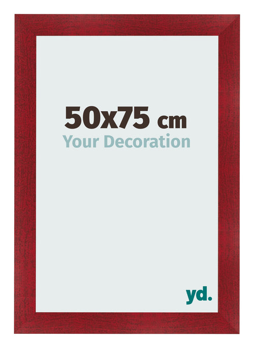 Cadre Photo 50x75cm Vin Rouge Patine MDF Pisa De Face Mesure | Yourdecoration.fr