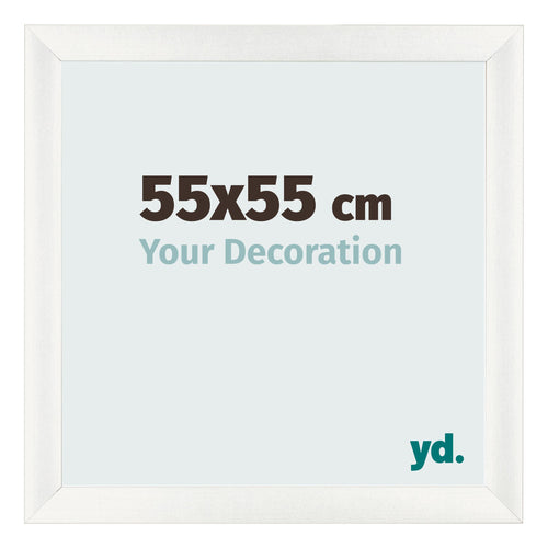 Cadre Photo 55x55cm Blanc Vintage MDF Pisa De Face Mesure | Yourdecoration.fr