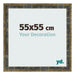 Cadre Photo 55x55cm Bleu Or Melange MDF Pisa De Face Mesure | Yourdecoration.fr