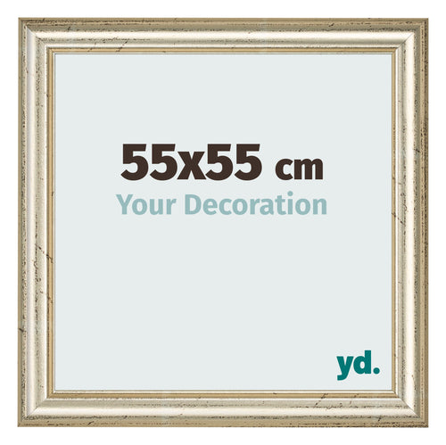 Cadre Photo 55x55cm Brillance Metallique MDF Lazio De Face Mesure | Yourdecoration.fr