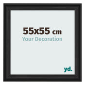 Cadre Photo 55x55cm Noir Grain de Bois MDF Lazio De Face Mesure | Yourdecoration.fr
