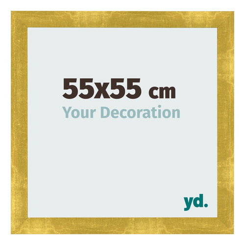 Cadre Photo 55x55cm Or Vintage MDF Pisa De Face Mesure | Yourdecoration.fr