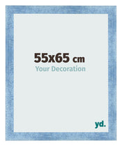 Cadre Photo 55x65cm Bleu Brillant Patine MDF Pisa De Face Mesure | Yourdecoration.fr