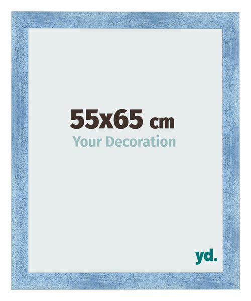 Cadre Photo 55x65cm Bleu Brillant Patine MDF Pisa De Face Mesure | Yourdecoration.fr