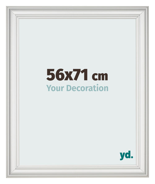 Cadre Photo 56x71cm Blanc Patine MDF Lazio De Face Mesure | Yourdecoration.fr