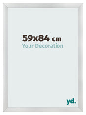 Cadre Photo 59x84cm Argent Noir Patine MDF Pisa De Face Mesure | Yourdecoration.fr