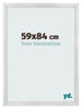Cadre Photo 59x84cm Argent Noir Patine MDF Pisa De Face Mesure | Yourdecoration.fr