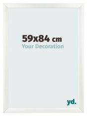 Cadre Photo 59x84cm Blanc Vintage MDF Pisa De Face Mesure | Yourdecoration.fr