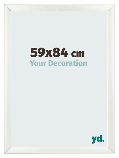 Cadre Photo 59x84cm Blanc Vintage MDF Pisa De Face Mesure | Yourdecoration.fr