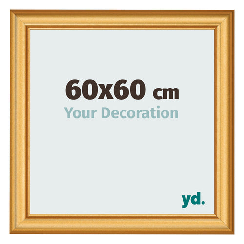 Cadre Photo 60x60cm Or Mat MDF Lazio De Face Mesure | Yourdecoration.fr