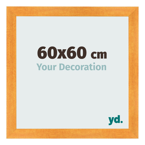 Cadre Photo 60x60cm Orange MDF Pisa De Face Mesure | Yourdecoration.fr