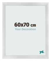 Cadre Photo 60x70cm Argent Noir Patine MDF Pisa De Face Mesure | Yourdecoration.fr