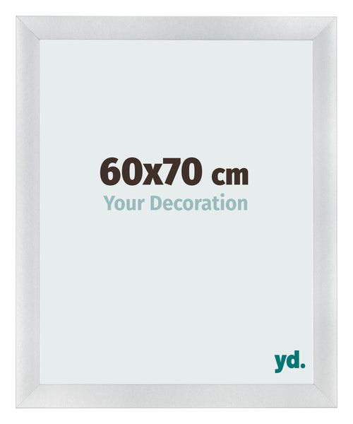 Cadre Photo 60x70cm Argent Noir Patine MDF Pisa De Face Mesure | Yourdecoration.fr