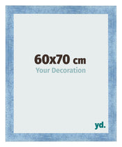 Cadre Photo 60x70cm Bleu Brillant Patine MDF Pisa De Face Mesure | Yourdecoration.fr
