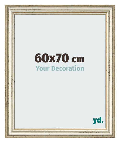 Cadre Photo 60x70cm Brillance Metallique MDF Lazio De Face Mesure | Yourdecoration.fr