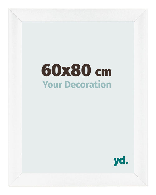 Cadre Photo 60x80cm Blanc Vintage MDF Pisa De Face Mesure | Yourdecoration.fr