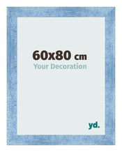 Cadre Photo 60x80cm Bleu Brillant Patine MDF Pisa De Face Mesure | Yourdecoration.fr