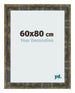 Cadre Photo 60x80cm Bleu Or Melange MDF Pisa De Face Mesure | Yourdecoration.fr