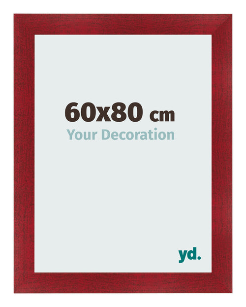 Cadre Photo 60x80cm Vin Rouge Patine MDF Pisa De Face Mesure | Yourdecoration.fr